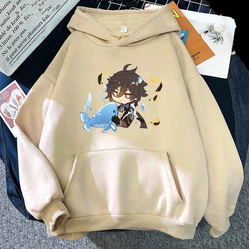 Genshin Impact Clothes Women Hot Game Zhong Li Print Kawaii Hoodie Colors 12 Oversized Sweatshirts Anime Aesthetic Harajuku Wram