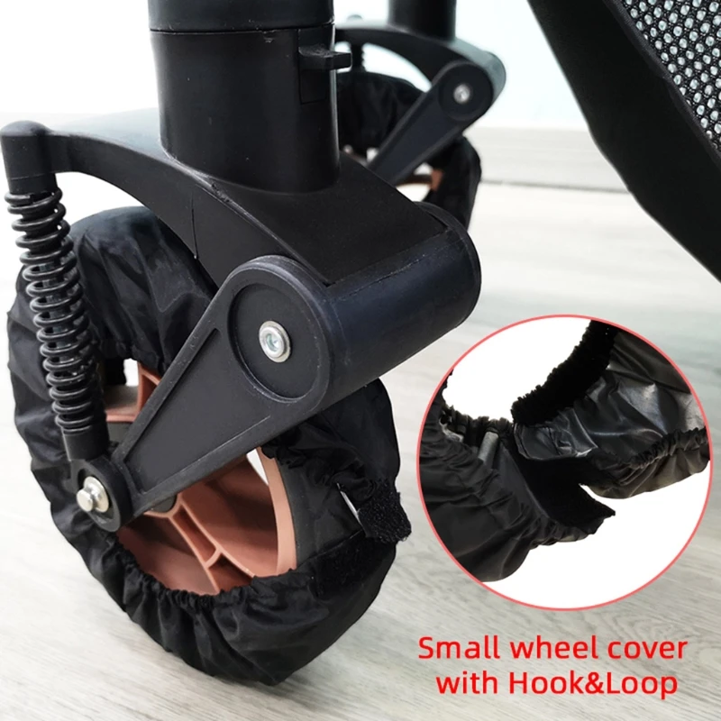 2Pcs Baby Stroller Wheel Cover Dustproof Wheelchair Tire Protector Infant Pushchair Pram Wheel Anti-Dirty Oxford Cloth Case Acce