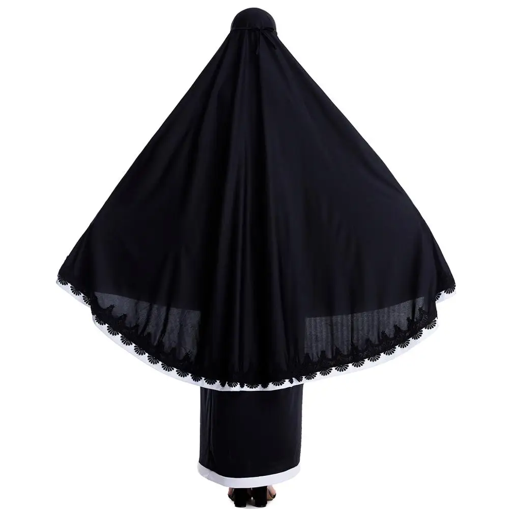 

Ramadan Women 2 Piece Muslim Prayer Set Khimar Abaya Overhead Hijab+Skirt Full Cover Islam Clothing Middle East Worship Service