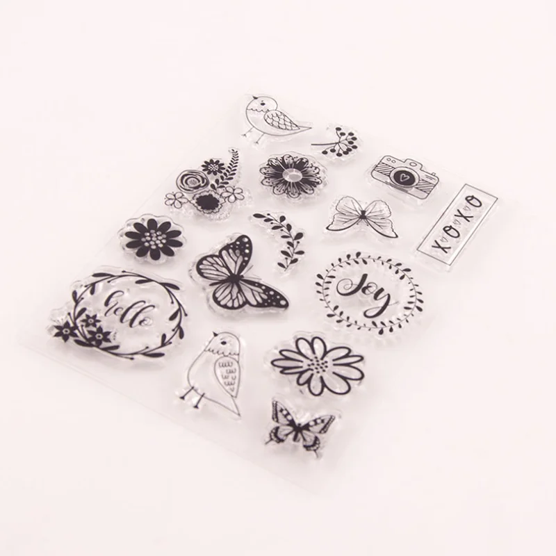 Butterfly Bird Transparent Clear Silicone Stamp Seal DIY Scrapbook Rubber Stamping Coloring Embossing Diary Decoration Reusable