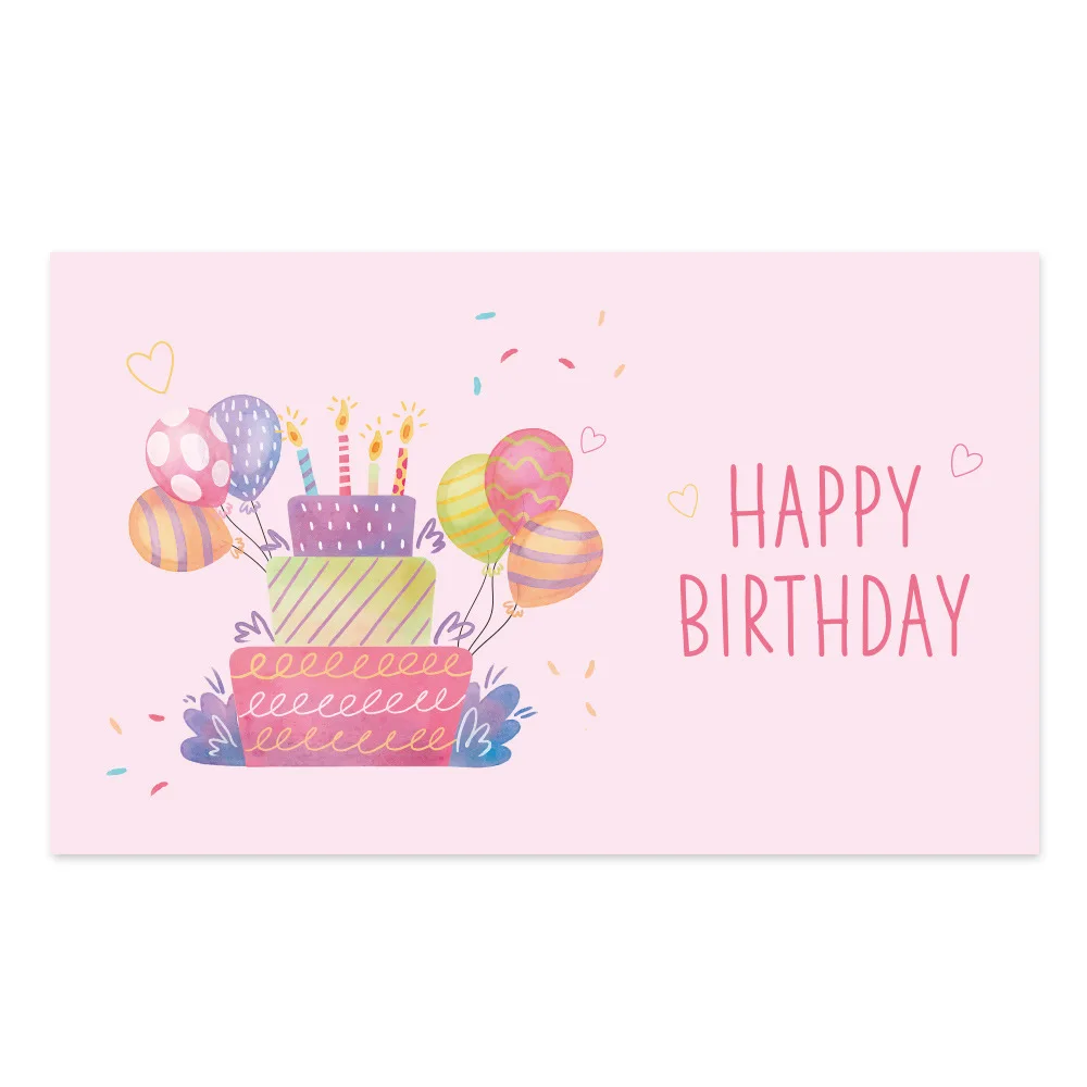 10-30pcs Happy Birthday Card Pink Birthday Labels Birthday Gift Decoration Party Message Card 9x5.4cm Card