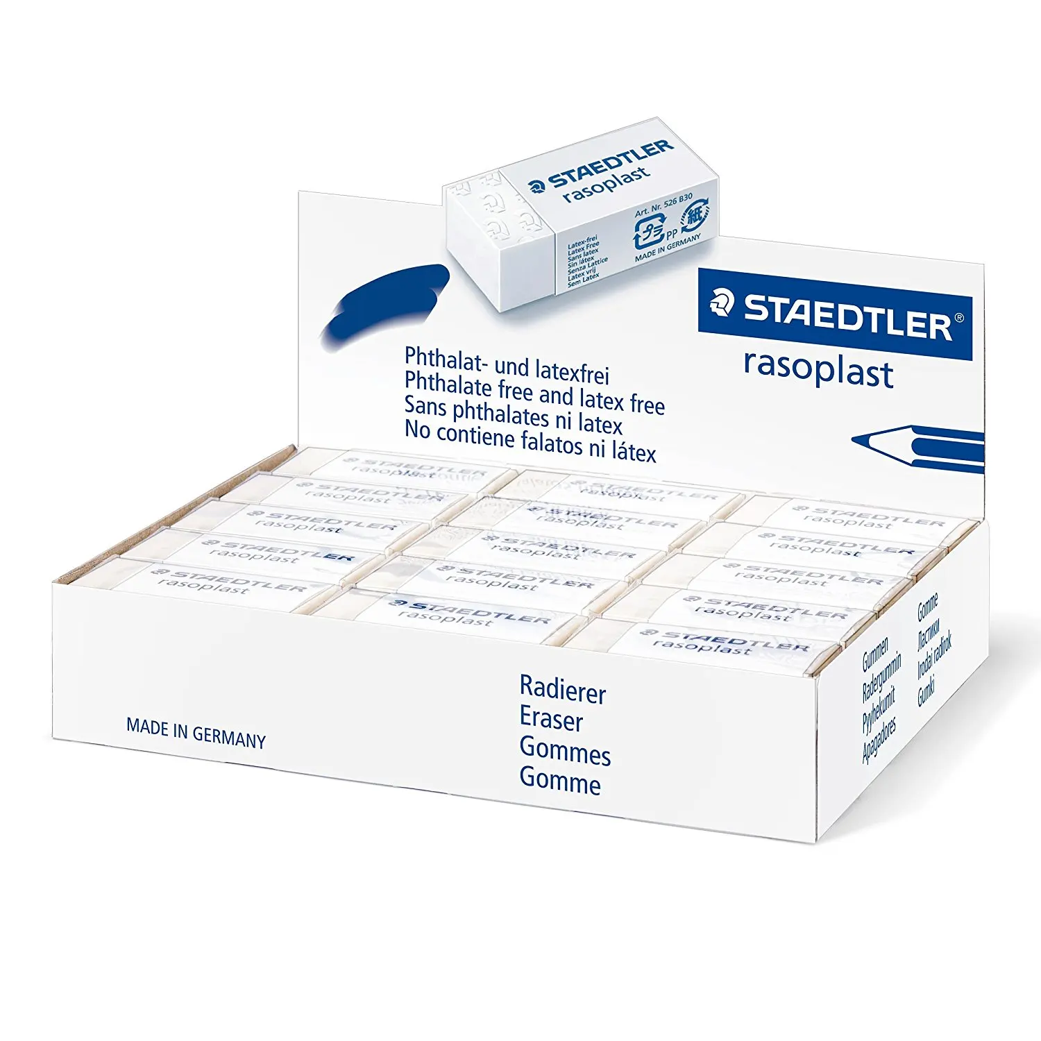 Staedtler 526B30 Rasoplast Eraser  Phthalate And Latex Free White 43 x 19 x 19 mm