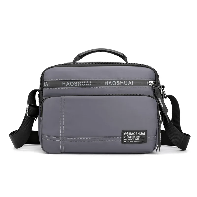 Totes de ombro multicamadas para homens, sacos resistentes à água, bolsos com zíper, grandes bolsas transversais leves, novos, 2021