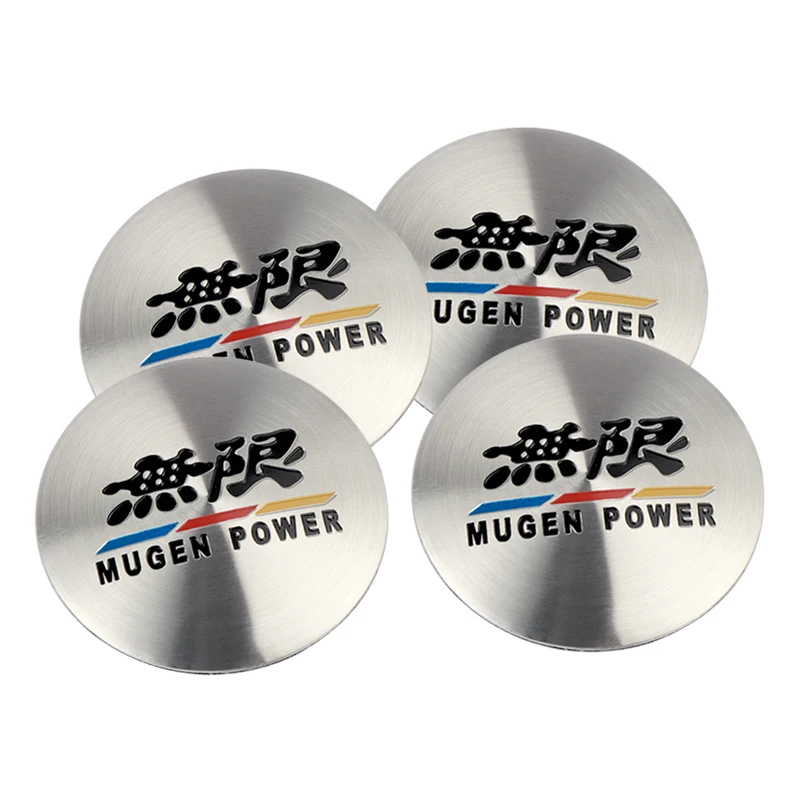 4pcs 3D 56mm Mugen Power Emblem Car Wheels Center Hub Cap Badge Sticker Decoration Decal For Honda Civic Accord CRV Fit Hrv CITY