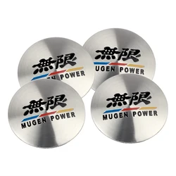 4pcs 3D 56mm Mugen Power Emblem Car Wheels Center Hub Cap Badge Sticker Decoration Decal For Honda Civic Accord CRV Fit Hrv CITY