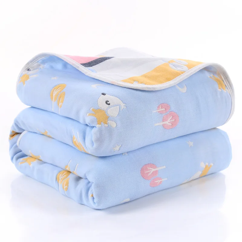 100%Cotton breathable Baby thin Quilt Newborn Comforter Baby Six-layer Gauze Bath Towel For Children Baby Blankets（80x80)