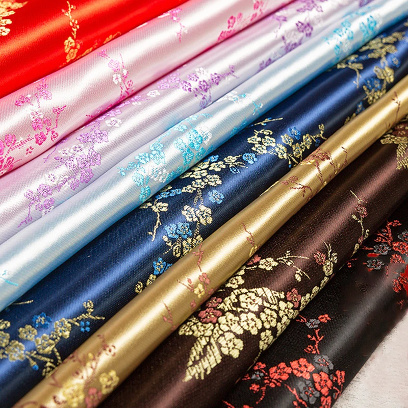 Chinese Style Vintage Jacquard Fabric Cheongsam Brocade Satin Fabric For Sewing Dress And DIY Bags TJ0243