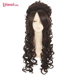 L-email wig Synthetic Hair Brown Long Curly Cosplay Wigs Curly Brown Cosplay Wig Heat Resistant Halloween Daily Wig