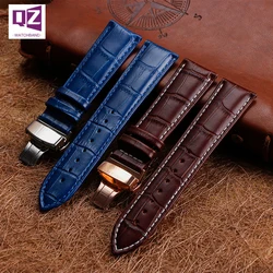 COW LEATHER Watch Strap for tissot seiko huawei citizen Watches band 16mm18mm 20mm 21mm 22mm 23mm watchband genuine leather blue