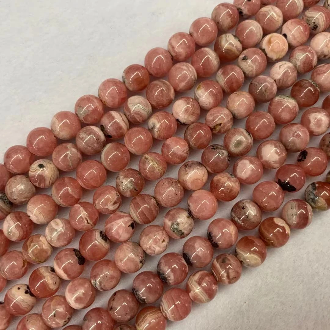 

7mm Natural Pink Argentina Rhodochrosite Precious Gemstone Beads DIY Loose Beads For Jewelry Making 15" wholesale