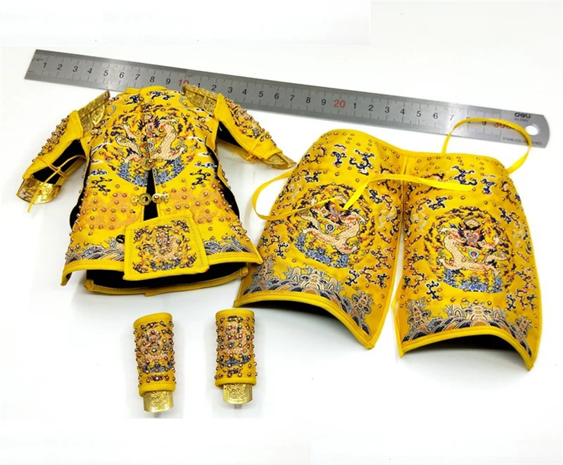 Hot Sales KC001 1/6 Ancient China Qing Dynasty General Fuyuan Yellow Version Royal Armor Decor For 12 inch Body Doll Collection