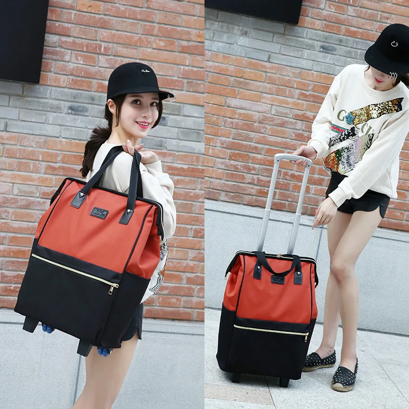 

Popular Korean Version Trolley Luggage Bag Travel Nylon Bag Women Men Large Portable Suitcase With Wheels Fashion Valise