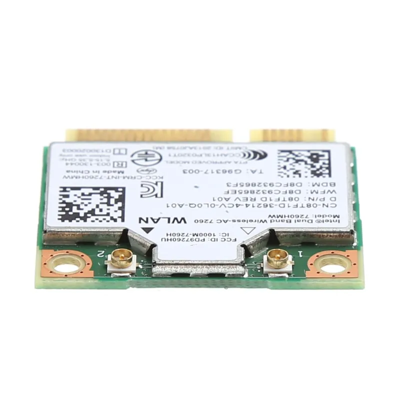 Network Card for Intel 7260HMW AC CN-08TF1D 2.4+5G Dual-Band Wireless Network Card Bluetooth-compatible4.0