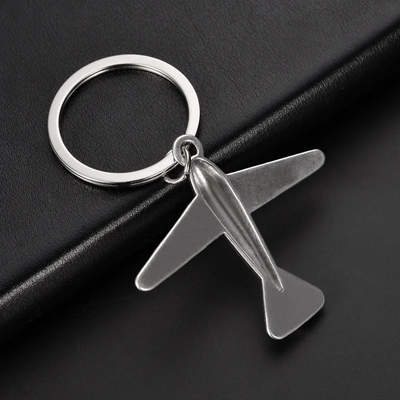 Aircraft Keychain airliner modeling ancient silver Color key Chain Car Key Ring pendant small gifts K2399