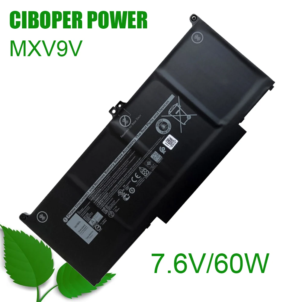 CP Laptop Battery MXV9V 7.6V 60W For Latitude 13 5300 7300 7400 5310 5300 5310 2-in-1 Series 5VC2M 829MX Notebook