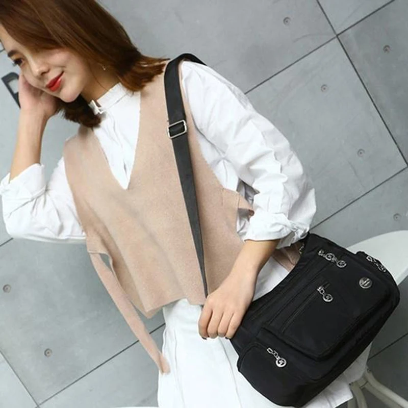 Casual Frauen Schulter Umhängetasche Oxford Wasserdichte Zipper Handtaschen Paket Weibliche Große Kapazität Reise Umhängetasche – Detail 16