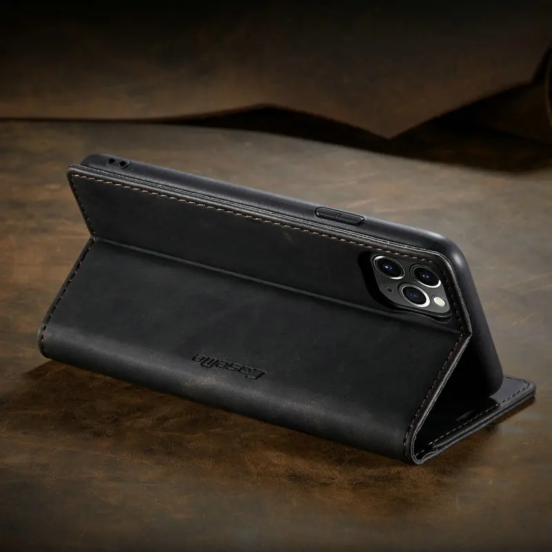 CaseMe Case For iPhone 11 12 mini 13 14 15 Retro Wallet Cover Card Holder Case For iPhone SE 7 8 Plus XS 13 Pro Max Leather Case image 4