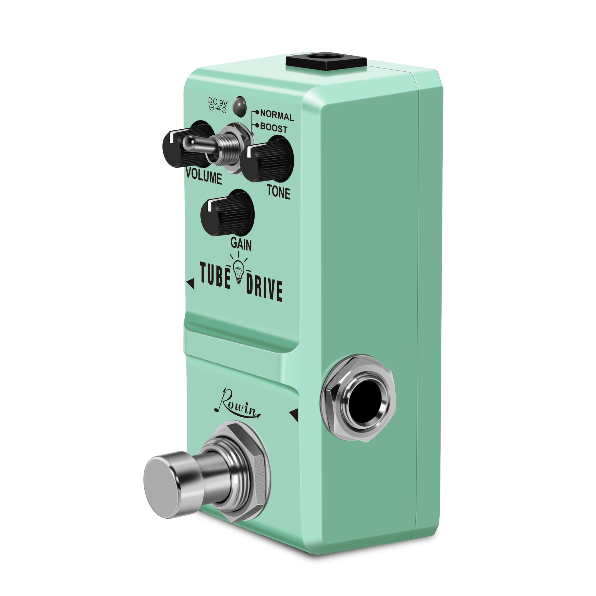 Rowin Tube Drive Guitar Analog Overdrive Pedal Tiny NANO Classic Blues Drive Pedals Green-Overdrive Box Normal & Boost Modes