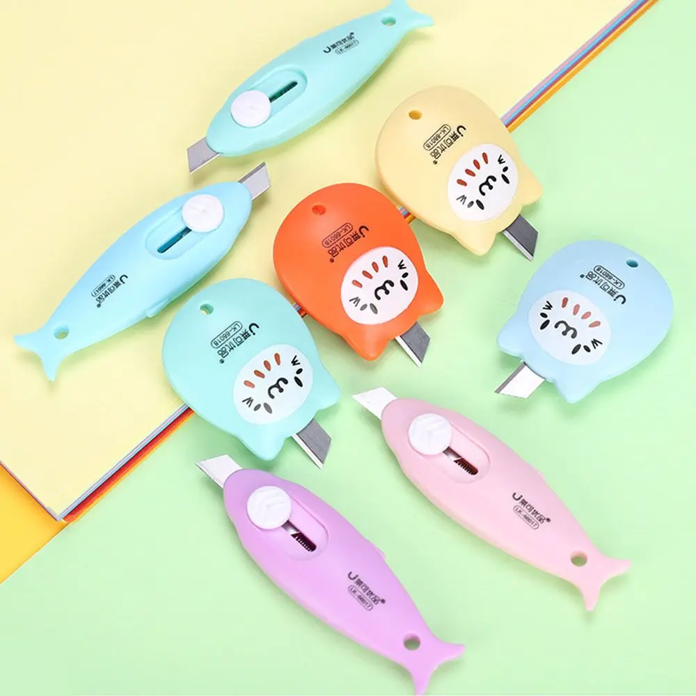 

Cute Mini Paper Cutter Pocket Cat Paw Fish Art Utility Knife Express Box Knife Paper Letter Cutter DIY Craft School Stationery