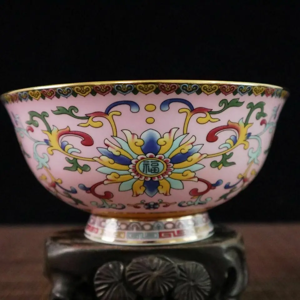 Chinese old porcelain Gold edge Futu pattern bowl