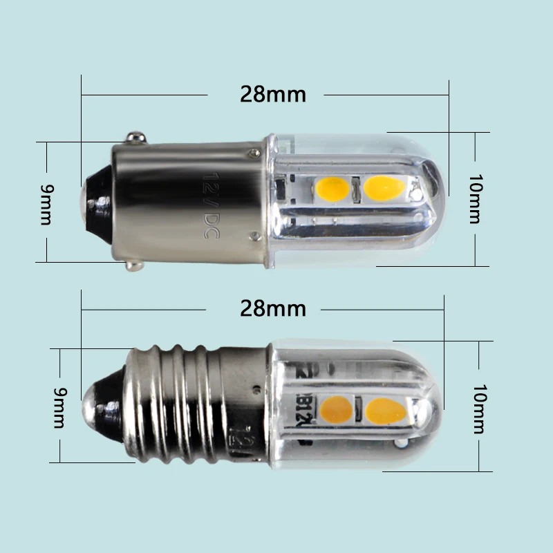 Led Indicator Bulb Mini E10 T4W BA9S Ac Dc 6V 12V 24v 36v 48V 110v 220v Car Truck Vehicle Interior Light Auto Instrument Lamp