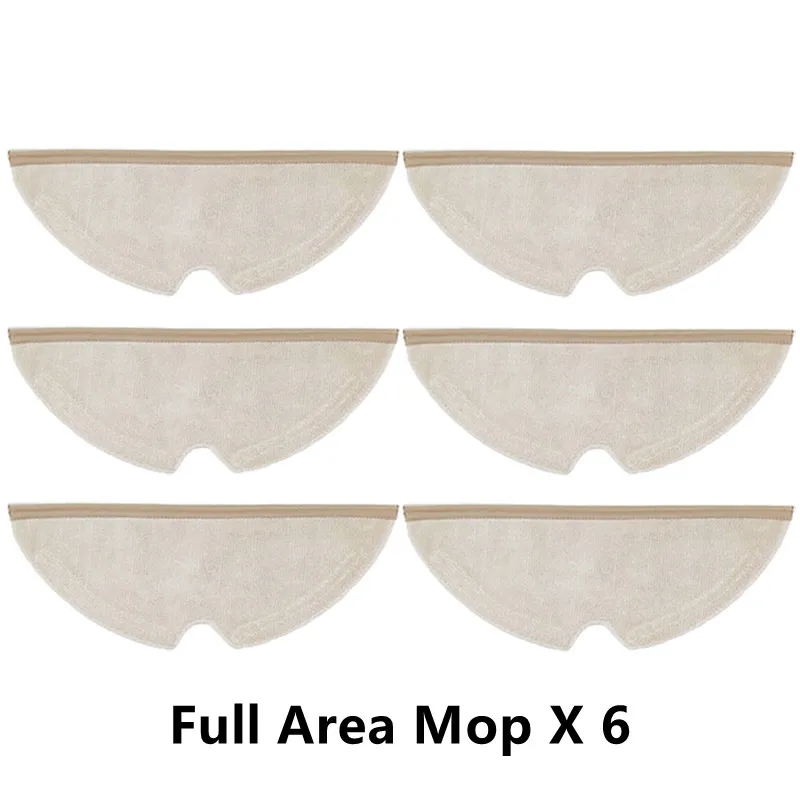 6Pcs Full Area / Part Area Mop Cloth for Xiaomi Roborock S5 S6 Max Pure Maxv S50 E4 Robot Vacuum Cleaner Kit Parts Replacements