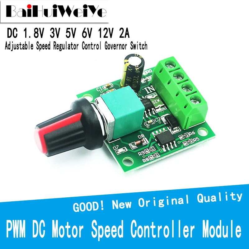 1Pcs DC 1.8V 3V 5V 6V 12V 2A PWM Motor Speed Controller Low Voltage Motor Speed Controller PWM 0~100% Adjustable Drive Module