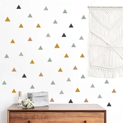 Cartoon Triangle Geometric Nursery Wall Decals Removable DIY Peel and Stick Vinyl Wall Stickers Kids Room Interior Home Decor