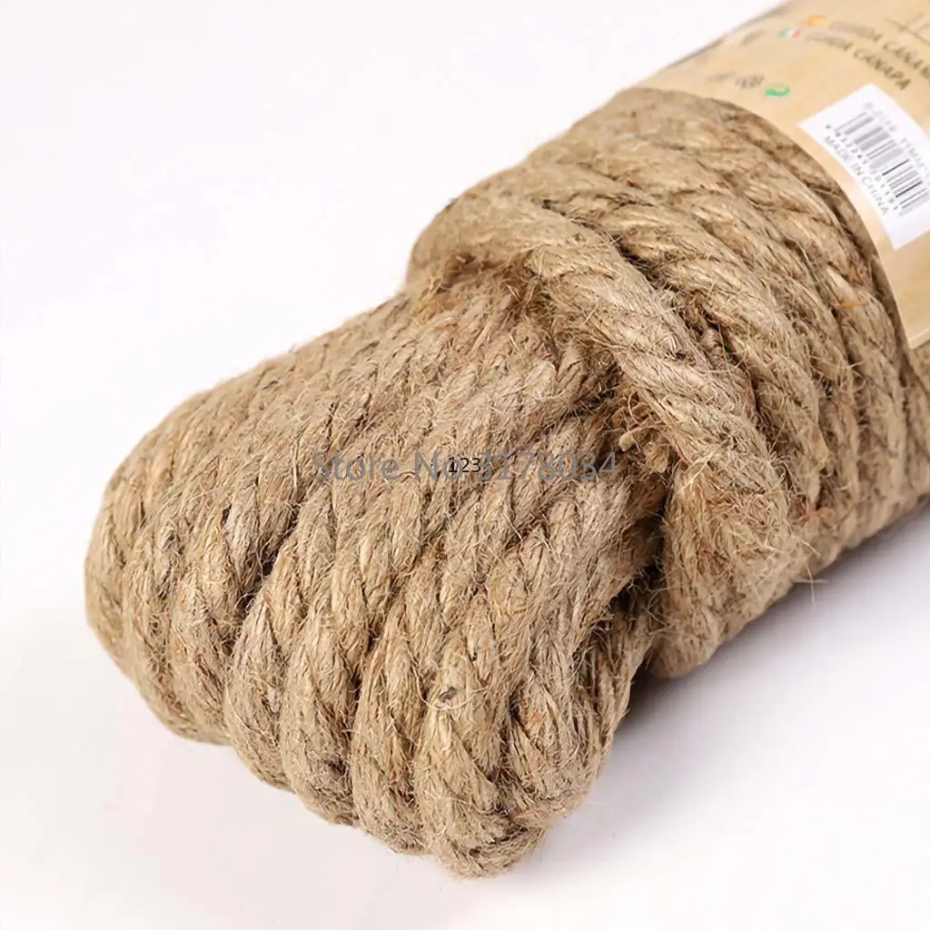 10mm 1m-100m Natural Jute Rope Heavy Duty Twine Hemp Twisted Cord Macrame String DIY Craft Handmade Wedding Home Decoration