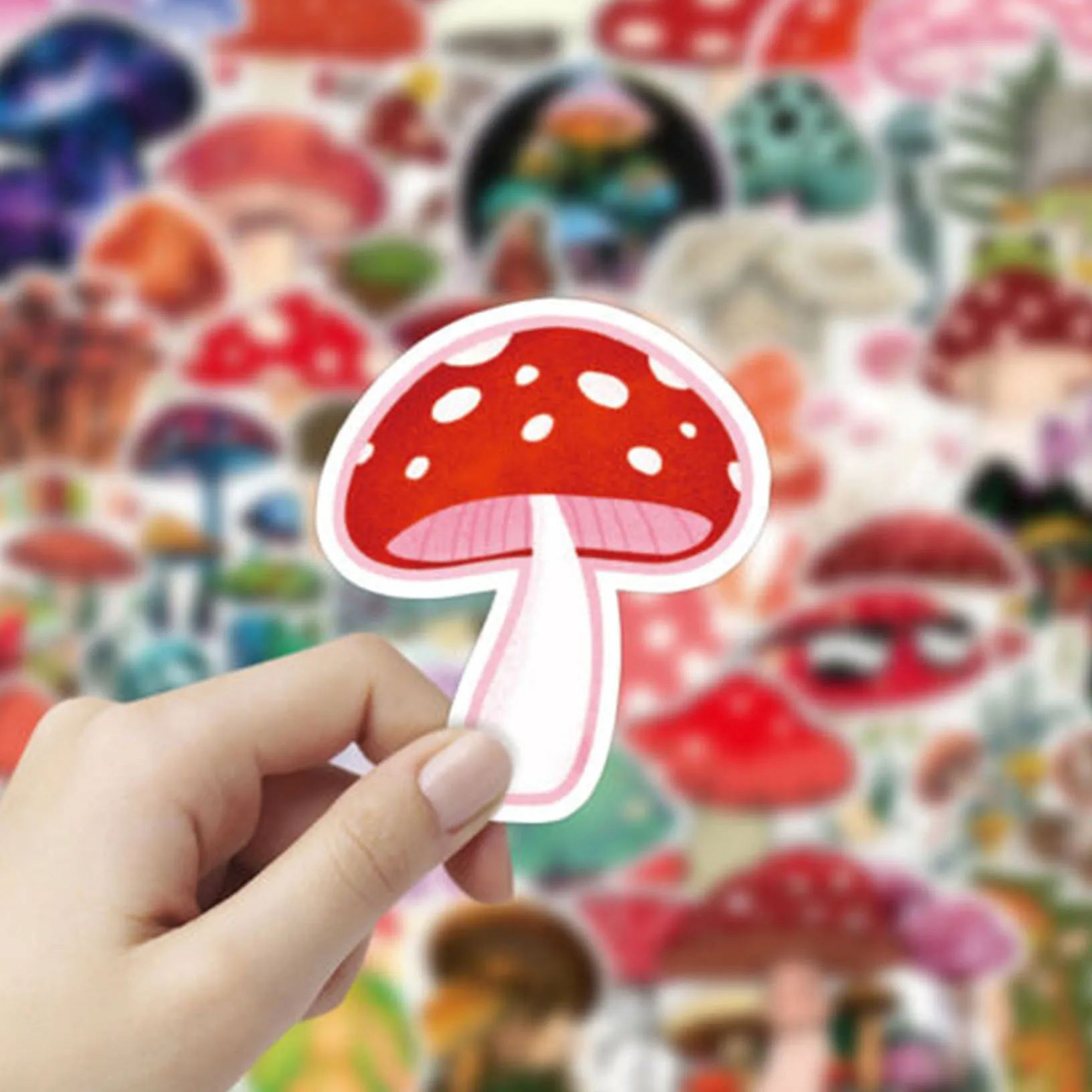 50Pcsน่ารักพืชเห็ดสติกเกอร์สำหรับแล็ปท็อปสเก็ตบอร์ดหมวกนิรภัยกระเป๋าผนังDiy