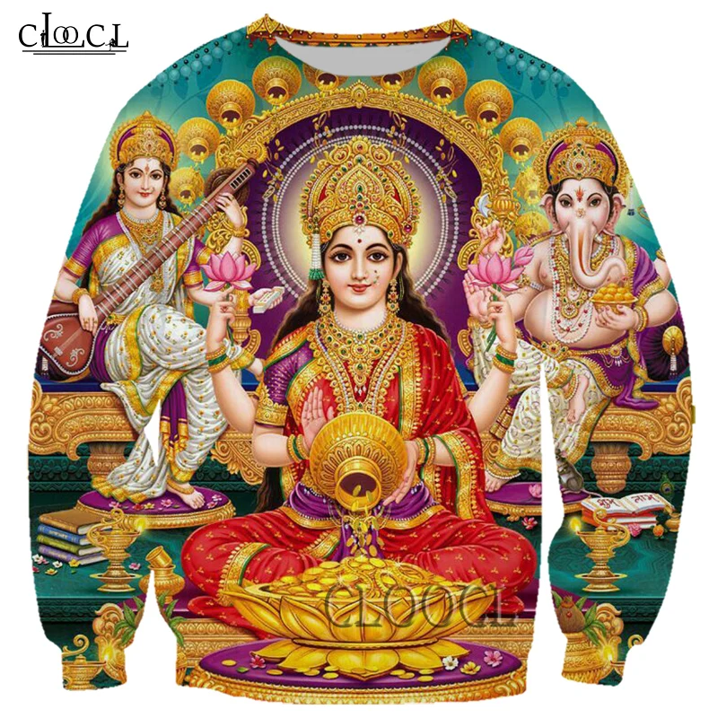 HX Newest Popular Indian Goddess Fashion 3D Print Men Women Casual Harajuku Hip Hop Street Sweatshirt Hot Selling Couple Tops