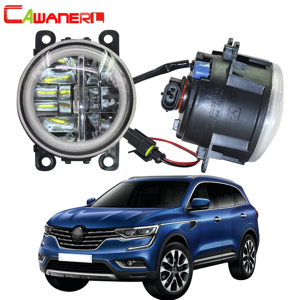 

Cawanerl For Renault Koleos HY Closed Off-Road Vehicle 2008-2015 Car H11 LED Fog Light + Angel Eye DRL Daytime Running Light 12V