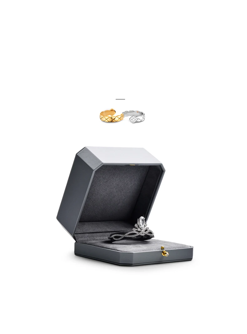 Oirlv Premium Leather Double Ring Couple Box for Wedding Ceremony Engagement Pendant Earrings Necklace Holder Jewelry Gift Box