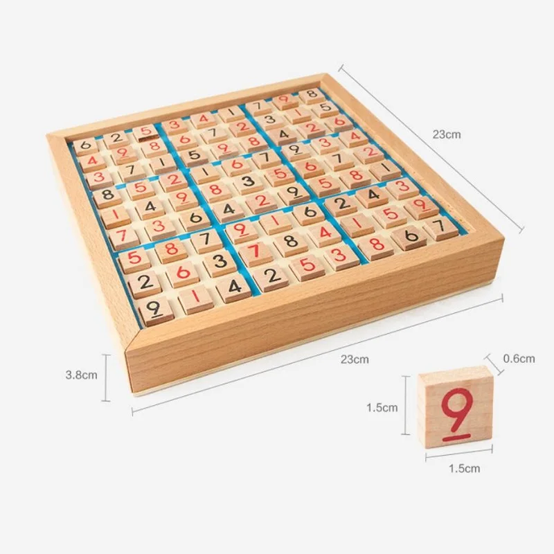 Fly AC toy - Classic Wooden Sudoku Table Game Memory Chess Sudoku Puzzle Game Educational Toys for Kids, Birthday gift