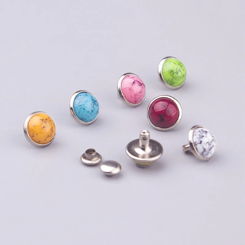 Colorful Artificial Gem Mushroom Rivets Cap Stud For Bag Hat Shoe Clothes Leather Chocker Decoration DIY Craft Accessories