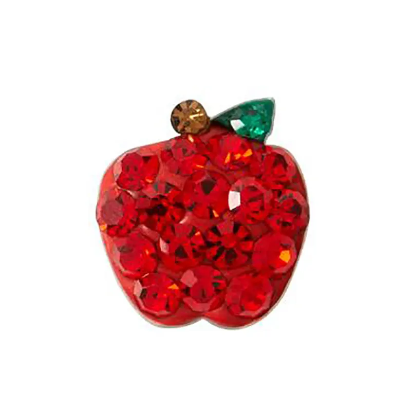 

20pcs Red Crystal accent apple Embellished with crystals floating charms for glass locket