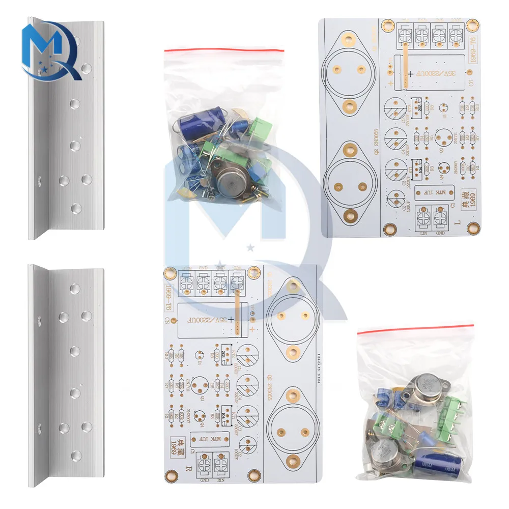 DC 12V-35V 1969 Stereo Audio Class A Power Amplifier Board PCB Full-range Speaker Amplifier Module DIY Kits