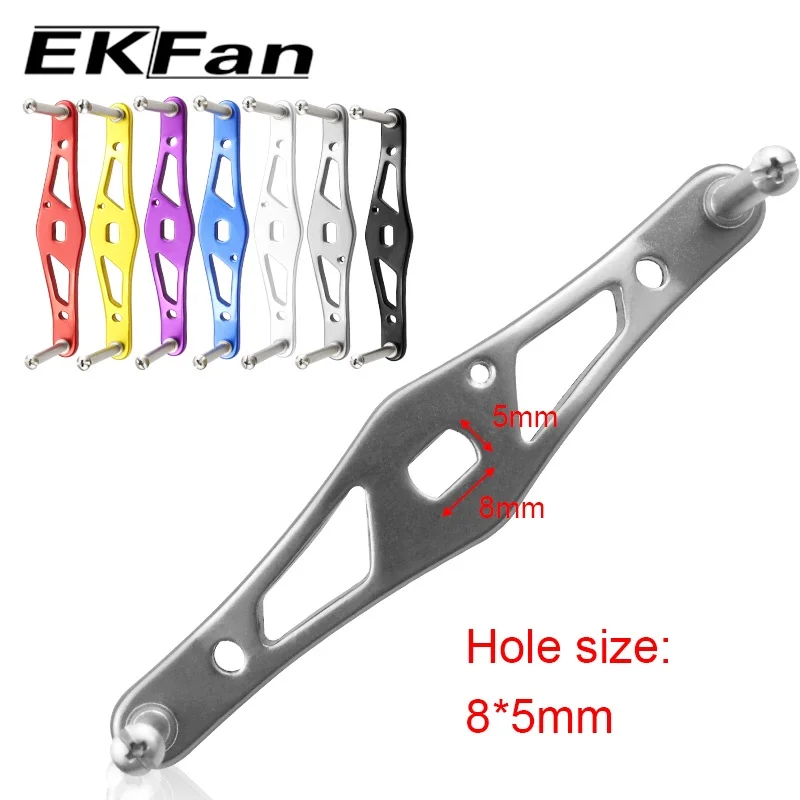EKFAN Aluminum Alloy 100MM Fishing Left Right Handle 8MMX5MM Holes For Daiwa Baitcasting Reel Knob 7X4X2.5MM Bearing Parts view 3