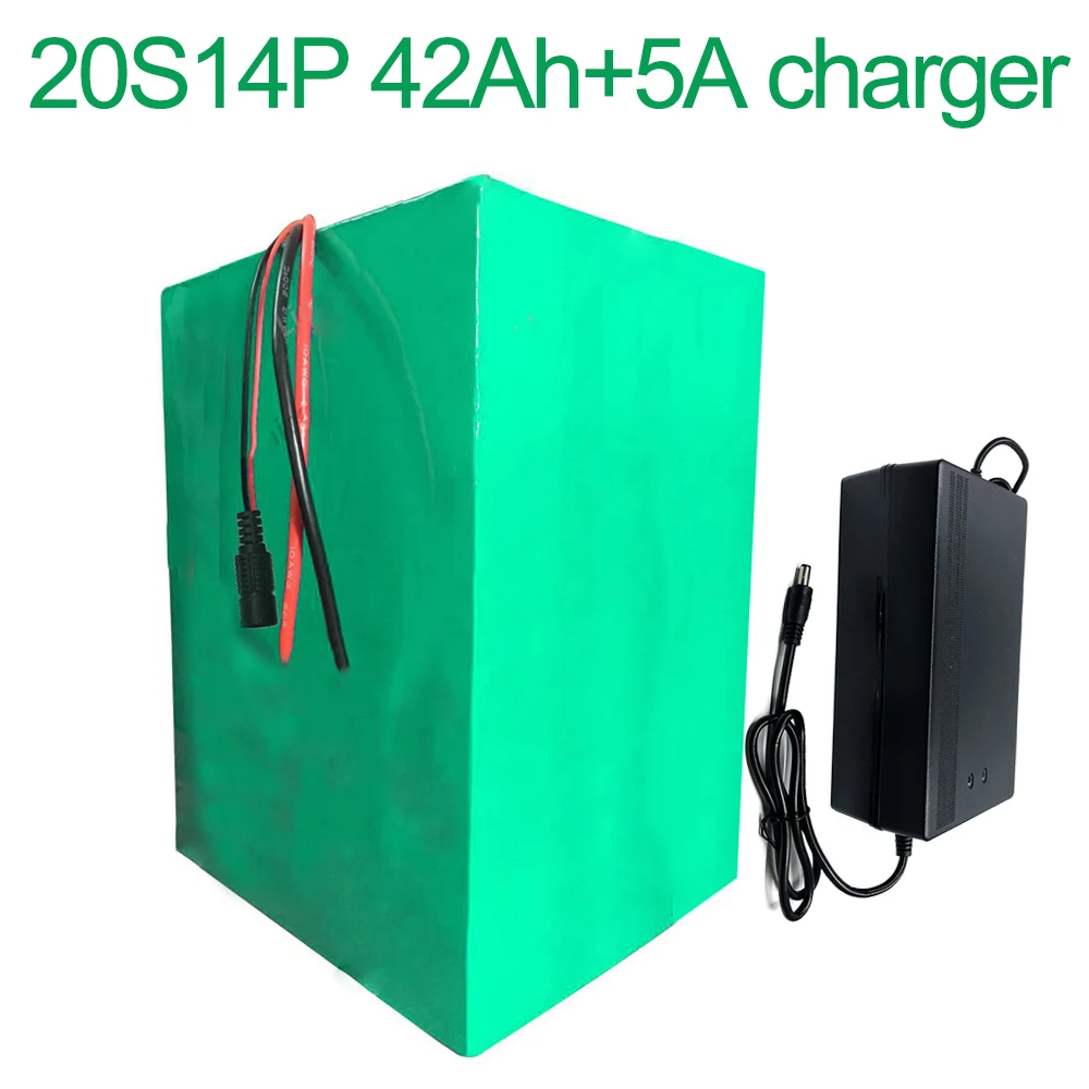 

With 5A charger 72V 42Ah 20S14P 18650 Li-ion Battery electric two Three wheeled motorcycle bicycle ebike 250*190*140mm