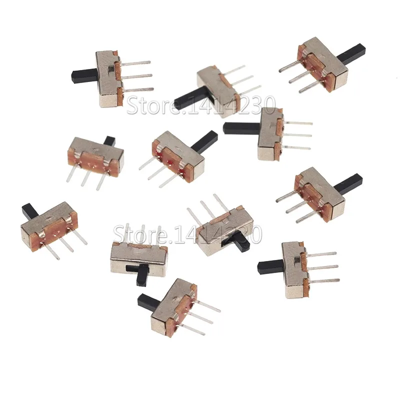 20Pcs SS12D00 Interruptor on-off mini Slide Switch 3pin 1P2T 2 Position High quality toggle switch Handle length:3MM/4MM/5MM/6MM