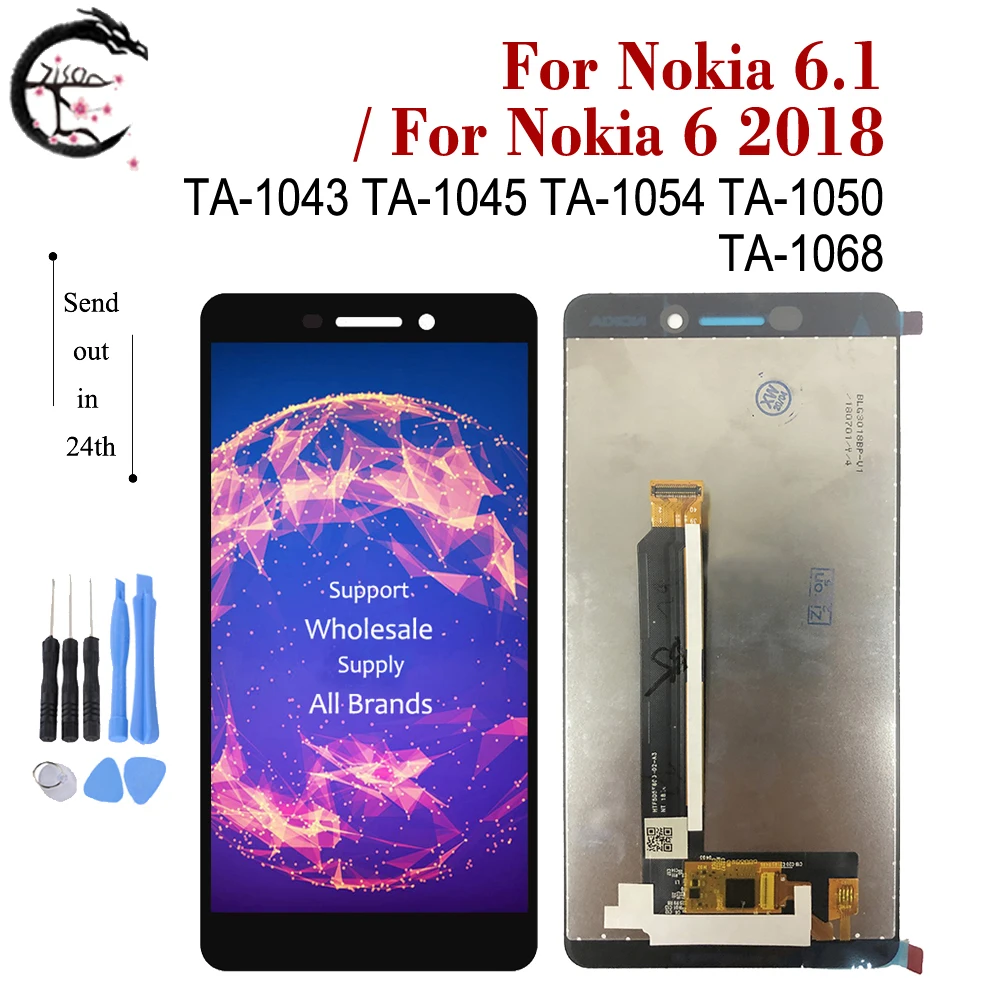 Pantalla LCD de 5,5 pulgadas para Nokia 6.1 LCD Screen For Nokia 6 2018 TA-1043 TA-1045 TA-1054 TA-1068, montaje de digitalizador táctil N6.1 para Nokia 6 2018, pantalla TA-1043 TA-1045 TA-1054 TA-1050