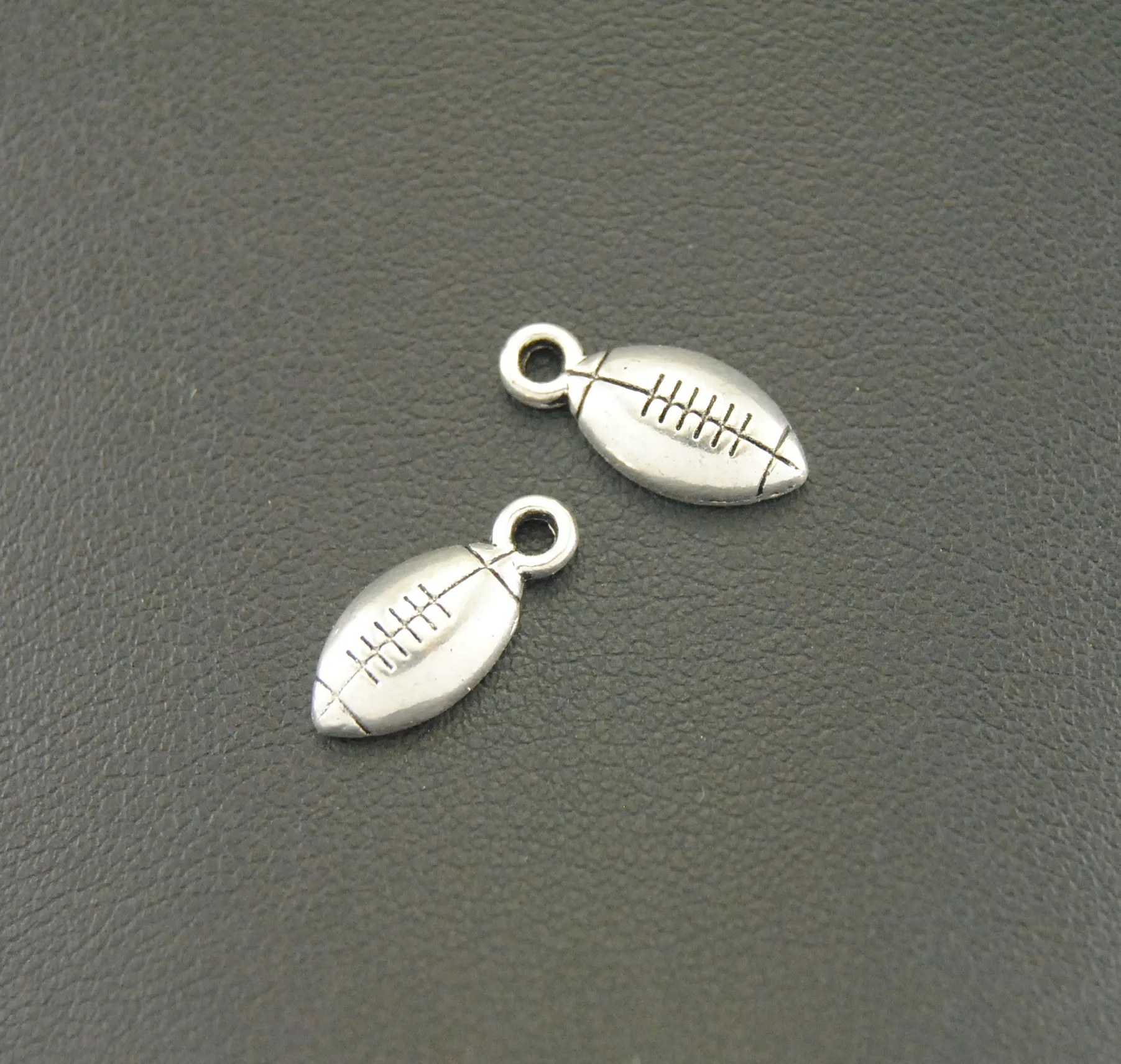 50 pc 2 Colors Metal Alloy  American Football Charms  Fit Fashion Jewelry DIY Making 15x7mm A839/A840 image 3