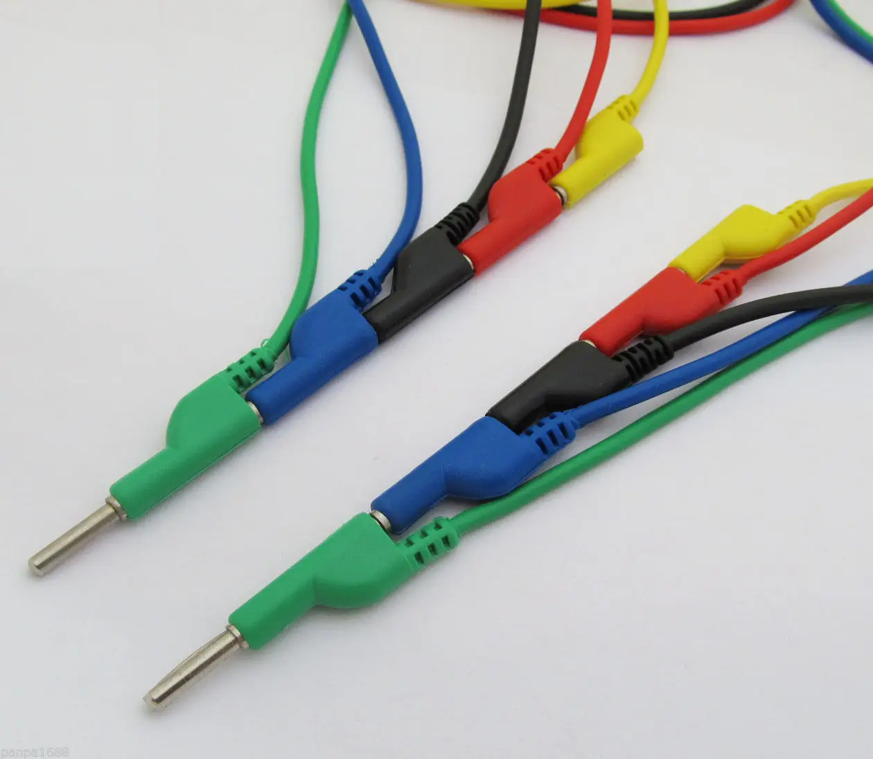 1 set 5 Colors Silicone High Voltage 4mm Banana Plug to Banana Plug Test Cable