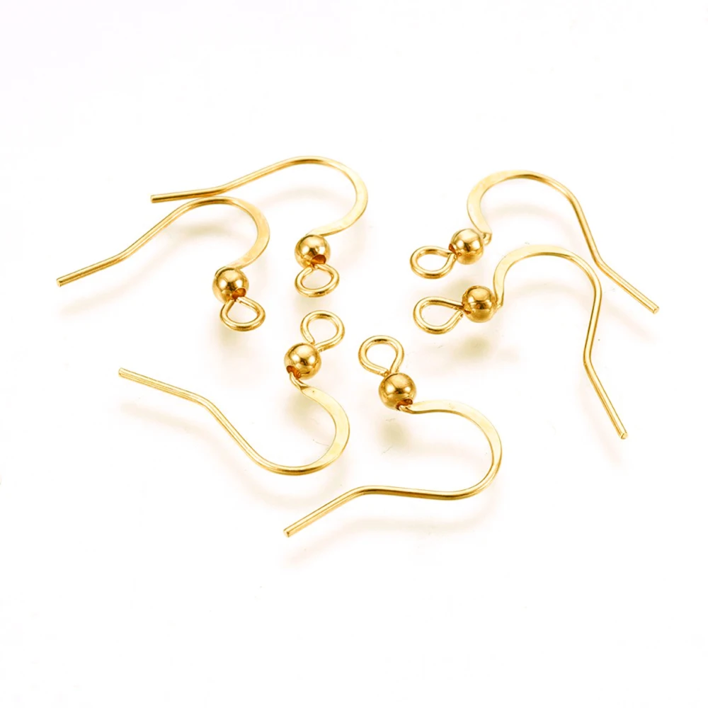 

200pcs 304 Stainless Steel Earring Hooks Ear Wire for Earring jewelry making Accessories 16x19.5x3mm, Hole: 2mm; Pin: 0.7mm