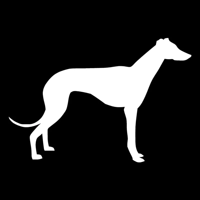 Volkrays Creative Car Sticker Greyhound Dog Silhouette Accessories Reflective Waterproof Vinyl Decal Black/Silver,19cm*18cm