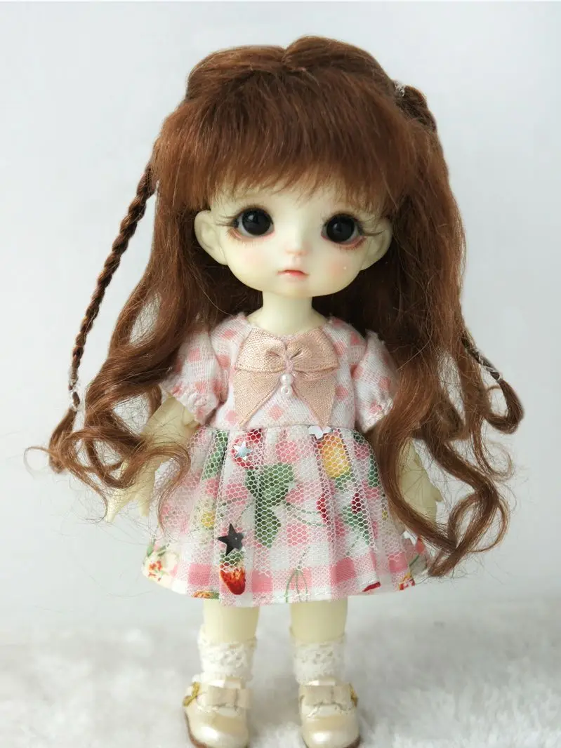 JD564 1/8 1/6 1/4 1/3 Cute Braids BJD Mohair Wigs From Size 5-6 Inch to 10-11inch Doll Hair OB11 YOSD MSD SD Blythe Accessories