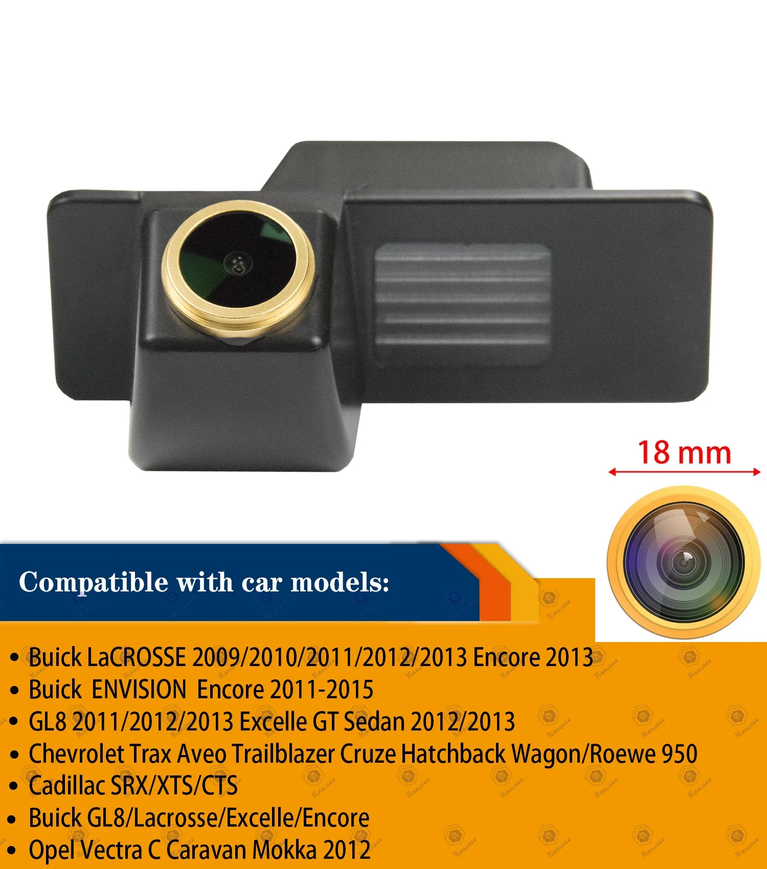 For Opel Mokka Vectra C Chevrolet Aveo 2012-2014 Chevy Cruze Equinox Trax Trailblazer, HD 1280x720p Rear View Night Vison camera