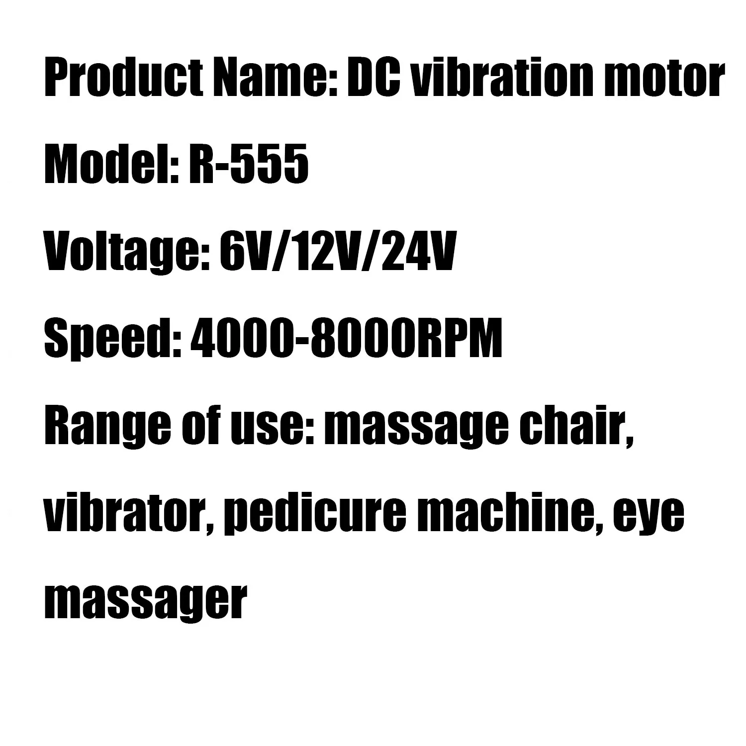 Motor Getaran DC 6V 12V 24V 8000Rpm Motor Mikro Ganda Penggetar Frekuensi Tinggi Kepala Berbentuk Kipas Getaran Ganda R-555