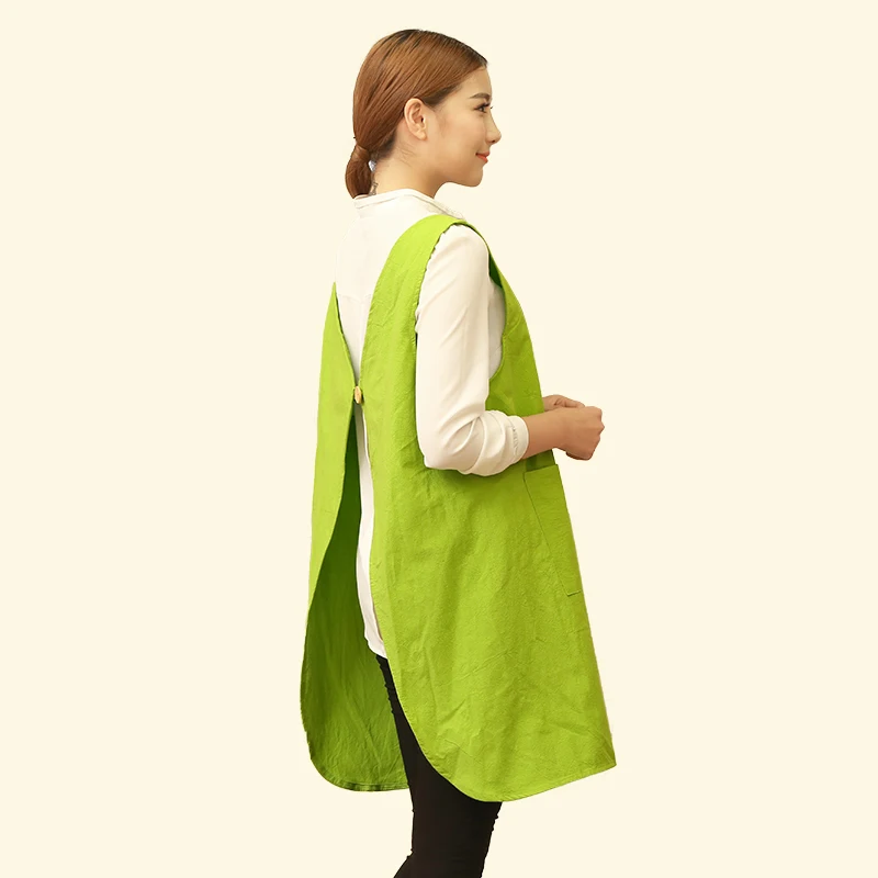 Cute Funny Japanese-style Apron Work Clothes Home Kitchen Cooking Breathable Cotton Waist Pinafore Women Apron