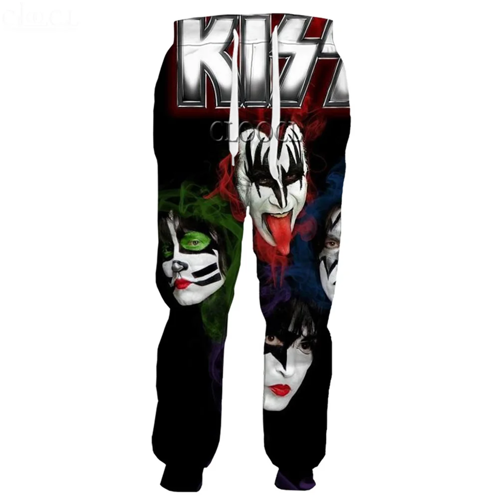 

HX Newest Hip Hop Rock Metal Kiss Band Trousers Men Women 3D Print Harajuku Sweatpants Streetwear Jogging Pants DropShipping